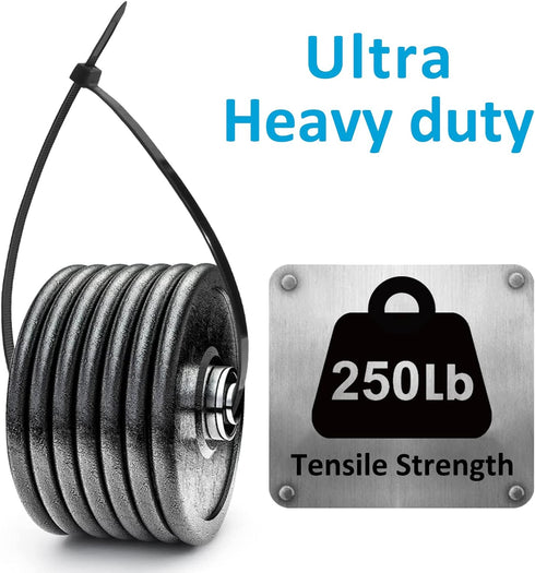 ANOSON 36 inch (50 Pack), 250 lb Large Zip Ties Long Zip Ties Heavy Duty with Tensile Strength, Big Cable Ties, Black