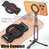 SHINEWEE 17/16/15/14/13/12 1/4 Ultra-Compact Magnetic Tripod Stand: Aluminum Phone Mount for iPhone Pro Max, Adjustable