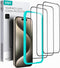 ESR iPhone 15 Pro Screen Protector 3 Pack - Black Edge Tempered Glass, 2.5D Curved, Full-Coverage, Scratch Resistant.