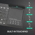 Rii RT518S Wireless and Bluetooth (Dual Mode) 2-LED Color Backlit Multimedia Keyboard with Multi-Touch Big Size