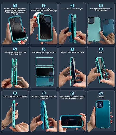 LeYi Samsung Galaxy A54 5G Case, Heavy Duty 3 in 1 Protection with 2 PCS Screen Protector, Military Grade Shockproof