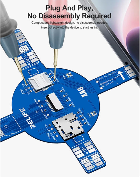 DIYPHONE Dual SIM Card Signal Test Board Compatible with iPhone Android Phone Quickly Locate SIM TF and NM Card Reading