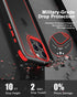 iPhone 15 Pro Case Compatible, Black/Red with Multicolor Shockproof Bumpers, Crystal Clear Back & Soft Silicone TPU