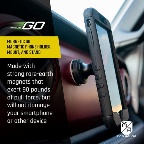Mob Armor MobNetic Go Magnetic Phone Car Holder, Strong Base for Dashboard & Metal Surface, Compatible with Smartphones
