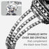 Surace Bling Diamond Rhinestone Link Bracelet for Apple Watch Bands 45mm, 2 in 1 Waterproof Bling Case (Black)