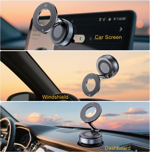 Jkoailiwi 98LBS 360 17 for MagSafe Car Mount, Vacuum Suction Cup Phone Holder for Car Dashboard, Windshield, Gym