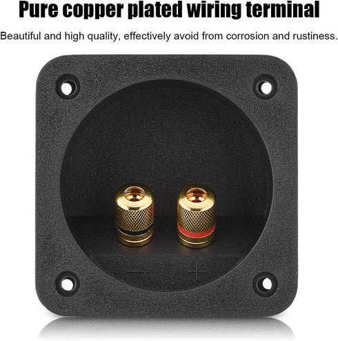Speaker Box Terminal Cup, Square Double Binding Post Subwoofer Box Terminal Plates for DIY Home Car Stereo Speaker