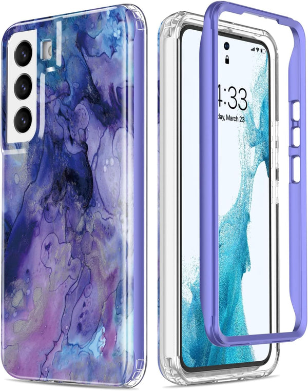 Esdot Samsung Galaxy S22 Plus Case - Fashionable Protective Phone Case Passing 21ft Drop Test (Purple Opal Marble)