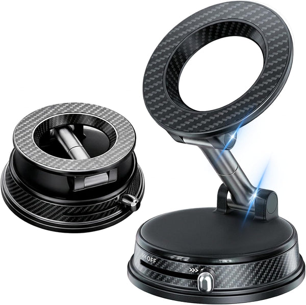 Fclvd Magnetic Car Phone Holder, 360 Adjustable Vacuum Dashboard and Windshield Mount Cell