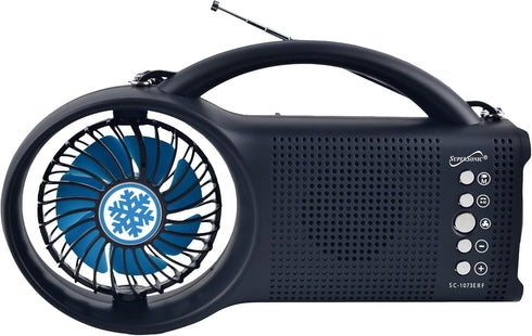 Supersonic SC-1073ERF Solar Power Bluetooth Speaker with FM Radio, LED Torch Light, for Camping and Emergency
