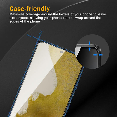 3 Pack Privacy Screen Protector for Samsung Galaxy S22 5G with 3 Pack Camera Lens Protector, Anti Spy Tempered Glass