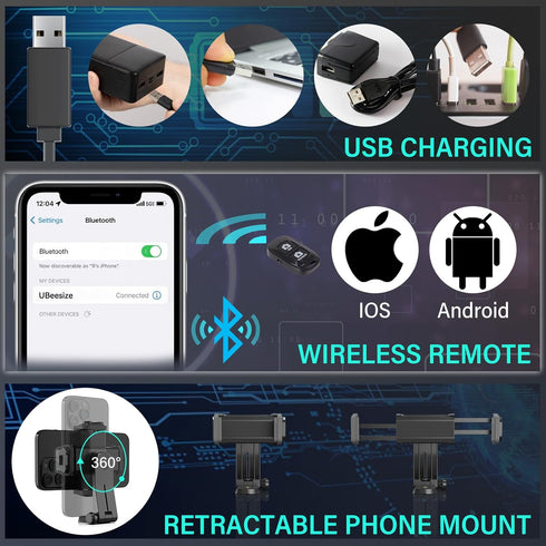 UBeesize 14'' Foldable Ring Light - 62'' Tripod Stand and Phone Holder, LED Selfie Light for Tiktok/YouTube/Photography