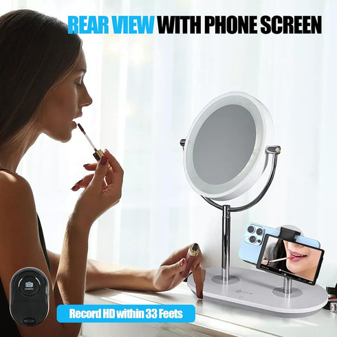 USBERG 5'' Magnetic Phone Vlog Selfie Monitor Screen for iPhone Wireless Back Camera Monitor with Bluetooth Remote
