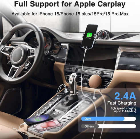 2Pack Car Carplay Cable for iPhone 15 15 Pro Max 15 Plus USB to USB C 6.6FT Charger Adapter Accessories for iPad 10th