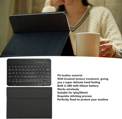 Focket Keyboard Case for Alldocube Iplay50 Mini, Removable Bluetooth Keyboard Stand Cover Case Including PU Keyboard