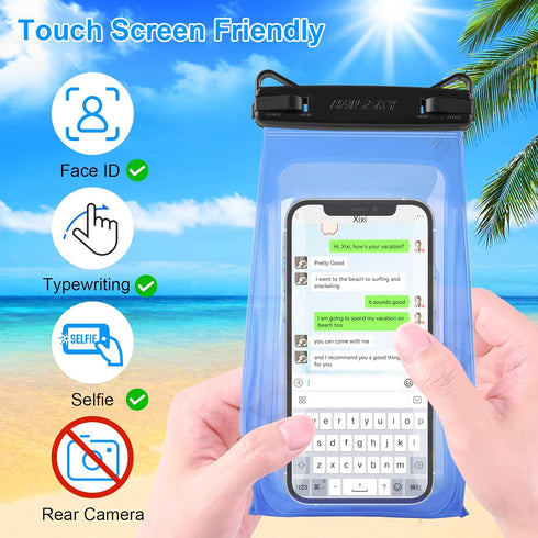 Large Capacity Waterproof Phone Pouch for iPhone 15 14 13 12 11 Pro Max X XR 8 Plus Samsung Up to 6.9'', IPX8 Dry Bag