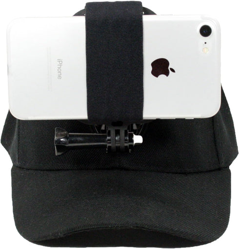 Baseball Hat Compatible with Smartphone or GoPro Camera Head Mount for Any Cell Phone or Action Camera