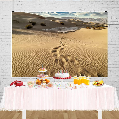 7x5ft Desert Landscape Photography Background, Blue Sky White Clouds Natural Scenery for Party Decorations