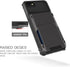 Asuwish Hybrid Phone Case for iPhone 7/8/SE 2020/2022, Gray, with Screen Protector & Credit Card Holder Slot.