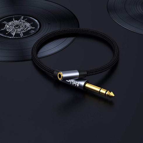 tisino 3.5mm to 1/4 Headphone Jack Adapter Cable, 10 Feet for Headphones, Amplifiers, and Home Theater.