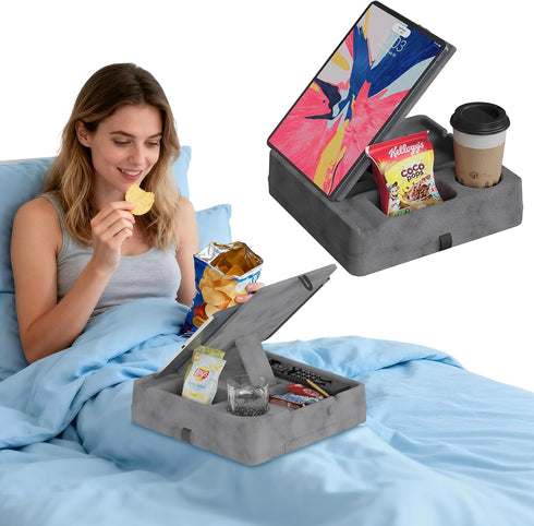 AEWOTING Tablet Pillow Stand for Lap, Bed and Desk, Foldable Soft iPad Holder