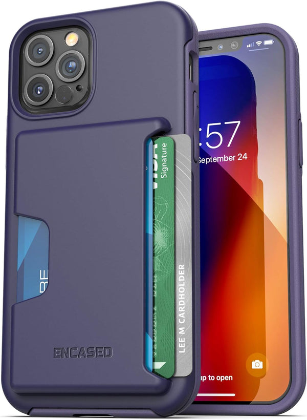 ENCASED Phantom Wallet Case for iPhone 12 Pro Max, Protective Cover with Card Holder Slot (3 Credit Cards Capacity),