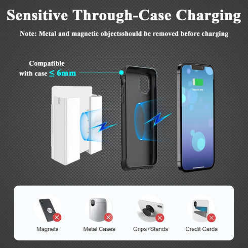LANBON P2 Wireless Charger Wall Mounted, Wireless Phone Charger for Bedside/Sofa/Desk/Garage/Kitchen, 15W Fast Charging