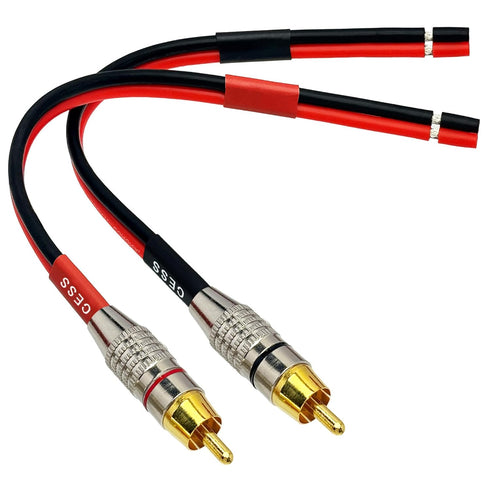 CESS-064-1f 2-Channel Speaker Cables to RCA Plugs Adapter (1 Foot)