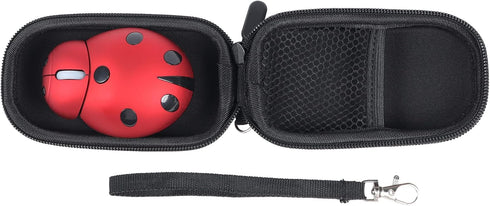 elec Space Wireless Mouse for Laptop & Kids, Cute Ladybug Shape Ergonomic Mouse with Case, Cordless for Laptop, PC, Mac