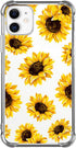 Sunflower Clear Case for iPhone 11 (2019) - Yellow Sunflower Floral Back Cover, Transparent Soft TPU Bumper Shockproof