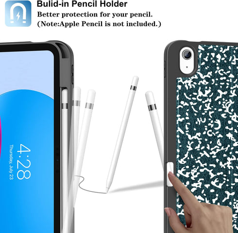 Supveco Case for iPad 10th Generation 10.9 Inch 2022 with Pencil Holder, Auto Wake/Sleep, Teal Folio Stand Case