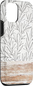 Boho Rustic Botanical Leaf Pattern Vintage Beige Case for iPhone 12/12 Pro
