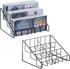 MyGift 3-Tier Modern Matte Black Metal Wire CD Storage Rack, Tabletop Media Organizer, Set of 2