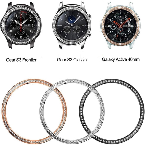 Bands Compatible with Samsung Galaxy Watch 46mm/Gear S3 Frontier/Classic, 22mm Bling Rhinestone Metal Strap