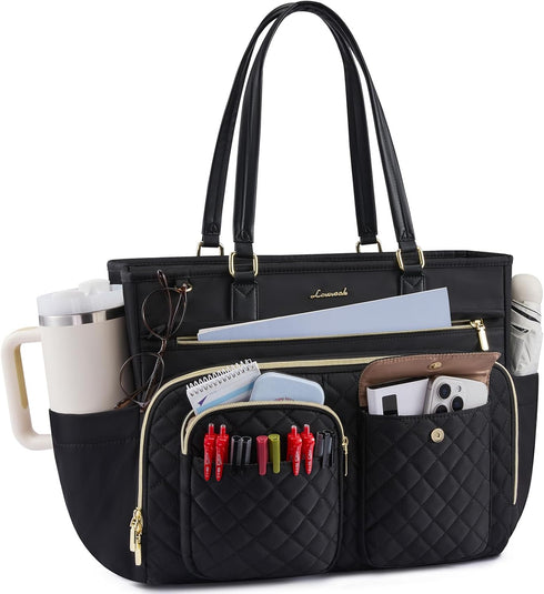 LOVEVOOK Tote Bag, Work Bags for Women with Large Cup Holder, Large Capacity