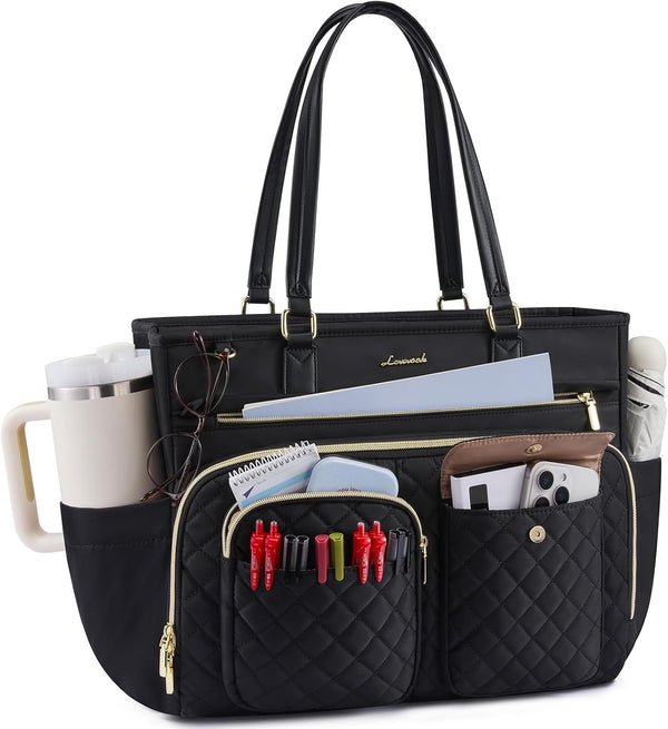 LOVEVOOK Tote Bag, Work Bags for Women with Large Cup Holder, Large Capacity