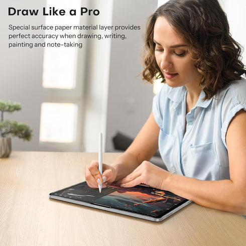 11 Inch 6/5th M5 2025/M4 2024, OMOTON PAPERSENSE Paper Screen Protector for iPad Pro Gen Write like on Paper, Matte