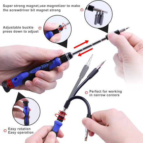 Precision Screwdriver Sets 124-Piece Tool Kit, Electronics Repair Tool Kit for iPhone, MacBook, Laptop, PC