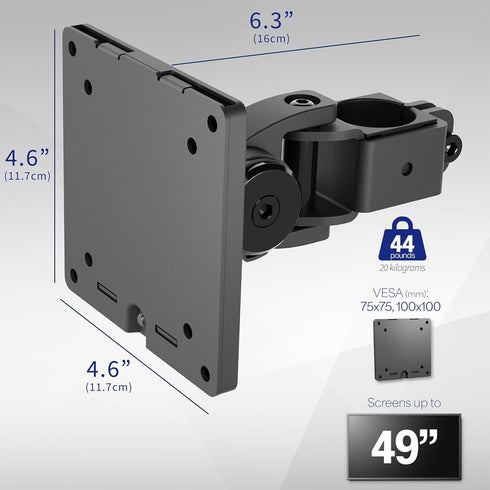 VIVO 75mm 100mm 49 inch 1.4 inch MOUNT-POLE49U Steel Ultrawide Monitor Bracket Pole Mount with Removable and VESA