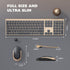 Vssoplor Wireless Keyboard and Mouse Combo, 2.4GHz Rechargeable Quiet Full-Size Set for Windows, Laptop, PC