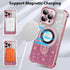 KANGHAR for iPhone 13 Pro Max Case, MagSafe Support, Kickstand, Electroplate Edge, Shockproof, Pink