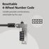 N17 (K68008WW) Kensington Dell Laptop Computer Lock, Combination Security Locking Cable Black