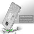 Case for Moto G Power 2021, Shockproof Protection with Ring Kickstand Lanyard, Cute Soft Glitter Cover - Silver