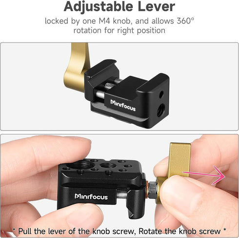 NATO Clamp, Quick Release Lock Clamp with 1/4" 3/8" ARRI Thread, Standard NATO Clamp for Camera Cage