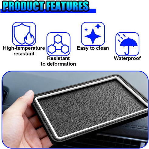 Deaelf 7.8'' 4.6'' Car Dashboard Anti Slip Mat, PVC Sticky Adhesive Pad, Multifunctional Vehicle Dash Strong Gripping
