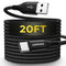 Long USB C Cable, 20FT Premium Nylon Braided USB A to USB C Fast Charging Cord for Macbook/PS5