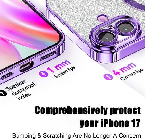 Misscase 17 6.3 inch for iPhone Case Compatible with MagSafe,Built-in Camera Lens Protector Full Protection Soft TPU