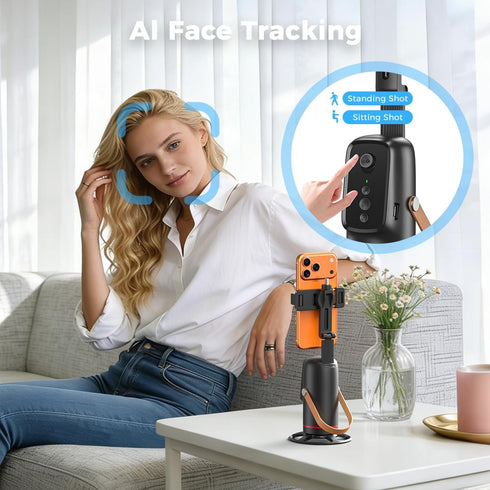 XO Simple is Beauty 360 Auto Face Tracking Phone Tripod with Gesture & Remote Control, Rotating Phone Camera Stand