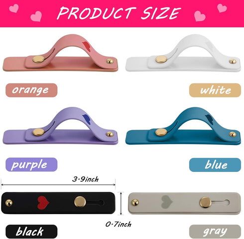 6 Pieces Phone Finger Grip Portable Telescopic Finger Strap, Silicone Mobile Phone Ring Stand Grip Strap for Most Mobile
