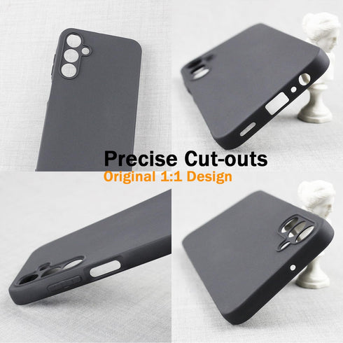 TENOC Phone Case for Samsung Galaxy A15 5G, Black Anti-Fingerprint Protective Bumper Matte Cover